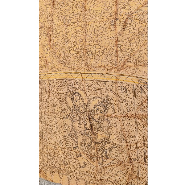 Handwoven Tussar Silk Kalamkari Saree